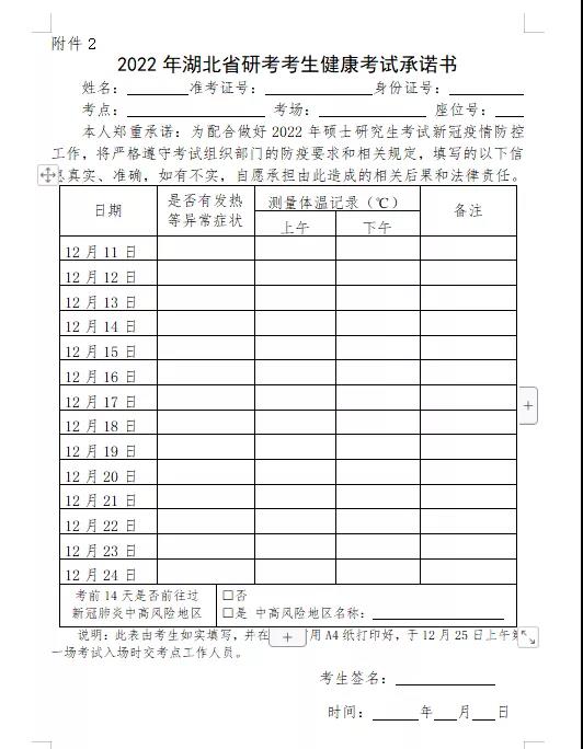 22考研考生速看！湖北省发布考研防疫公告